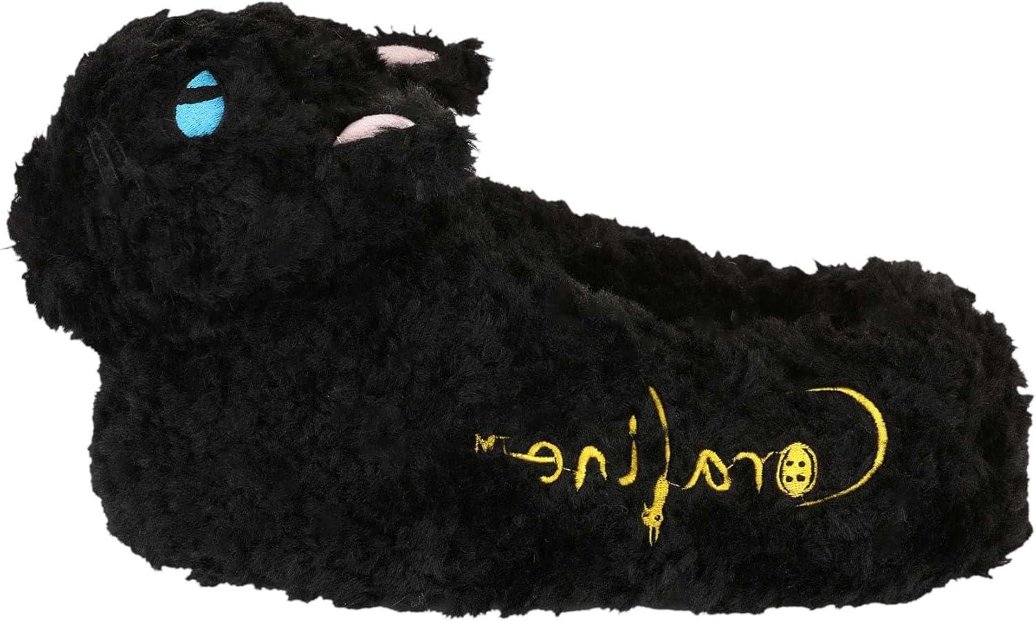 imageCoraline Cat Adult Slippers Polyester Embroidered Details Foam Soles AntiSlip Grips Officially Licensed