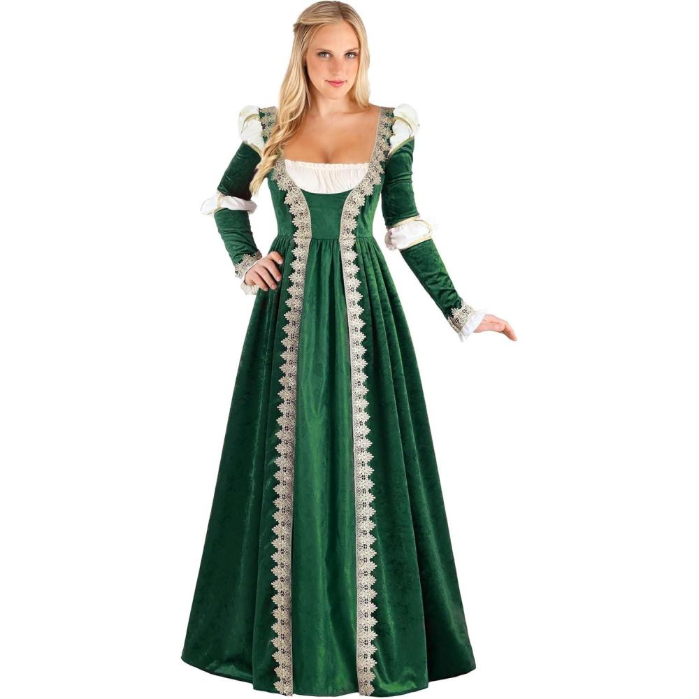imageGreen Emerald Maiden Costume for Women Renaissance Dress Adult Ren Faire Dress