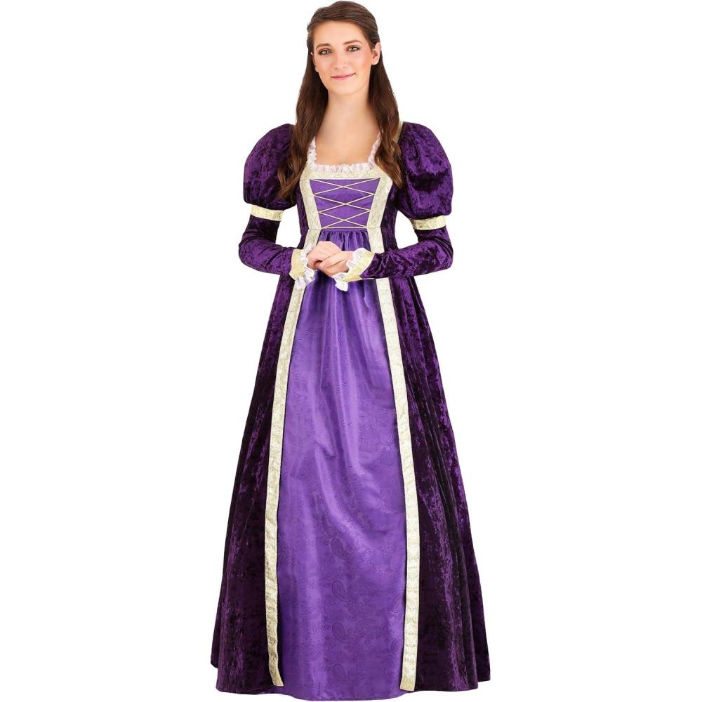 imageWomens Medieval Maiden Costume Purple Fair Maiden Renaissance Dress for Halloween Renaissance Faire