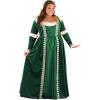 imageWomens Plus Size Emerald Maiden Costume  Green Medieval Halloween Dress Polyester Velvet and Brocade