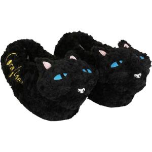 Coraline Cat Adult Slippers – Polyester, Embroidered Details, Foam Soles, Anti-Slip Grips, Officially Licensed