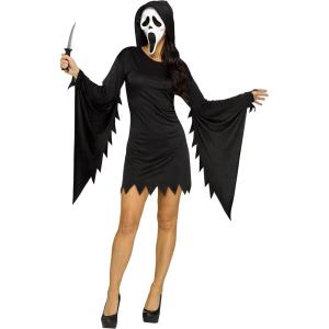 Fun World Womens Ghost Face Glamour Adult Costume(Black)