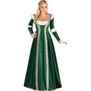 Green Emerald Maiden Costume for Women Renaissance Dress Adult Ren Faire Dress