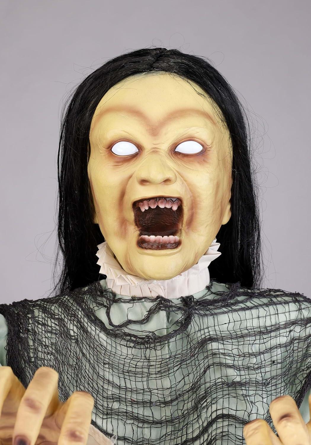 imageFun Costumes 55FT Exorcism Emily Broken Girl Animatronic  Life Size Possessed Animated Decoration with Lights Sounds and Bending Movement