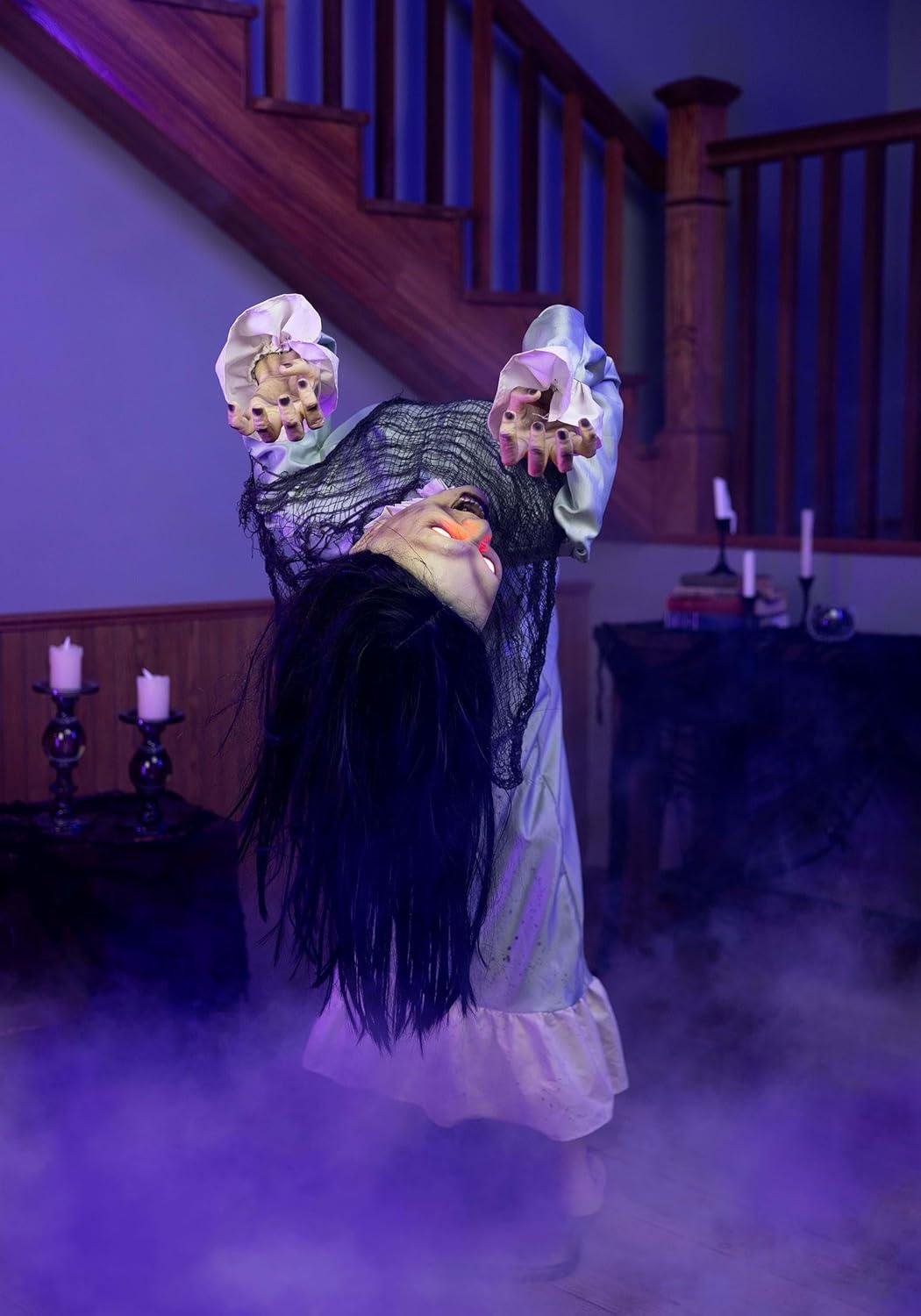 imageFun Costumes 55FT Exorcism Emily Broken Girl Animatronic  Life Size Possessed Animated Decoration with Lights Sounds and Bending Movement