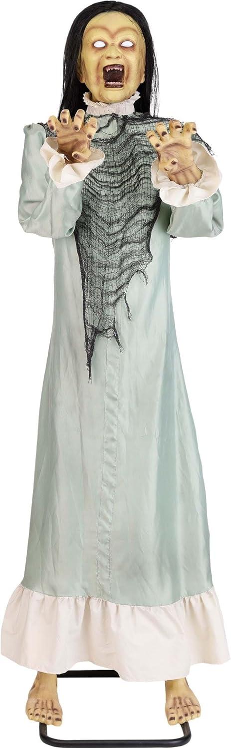 imageFun Costumes 55FT Exorcism Emily Broken Girl Animatronic  Life Size Possessed Animated Decoration with Lights Sounds and Bending Movement