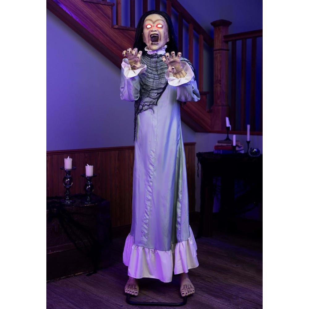 imageFun Costumes 55FT Exorcism Emily Broken Girl Animatronic  Life Size Possessed Animated Decoration with Lights Sounds and Bending Movement