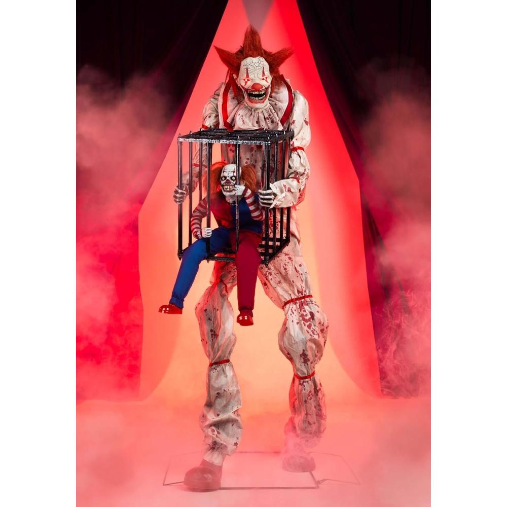 imageFun Costumes Cagey The Clown Animatronic Halloween Decoration for Haunted House Scary Porch Decor  Lights Up and Moves