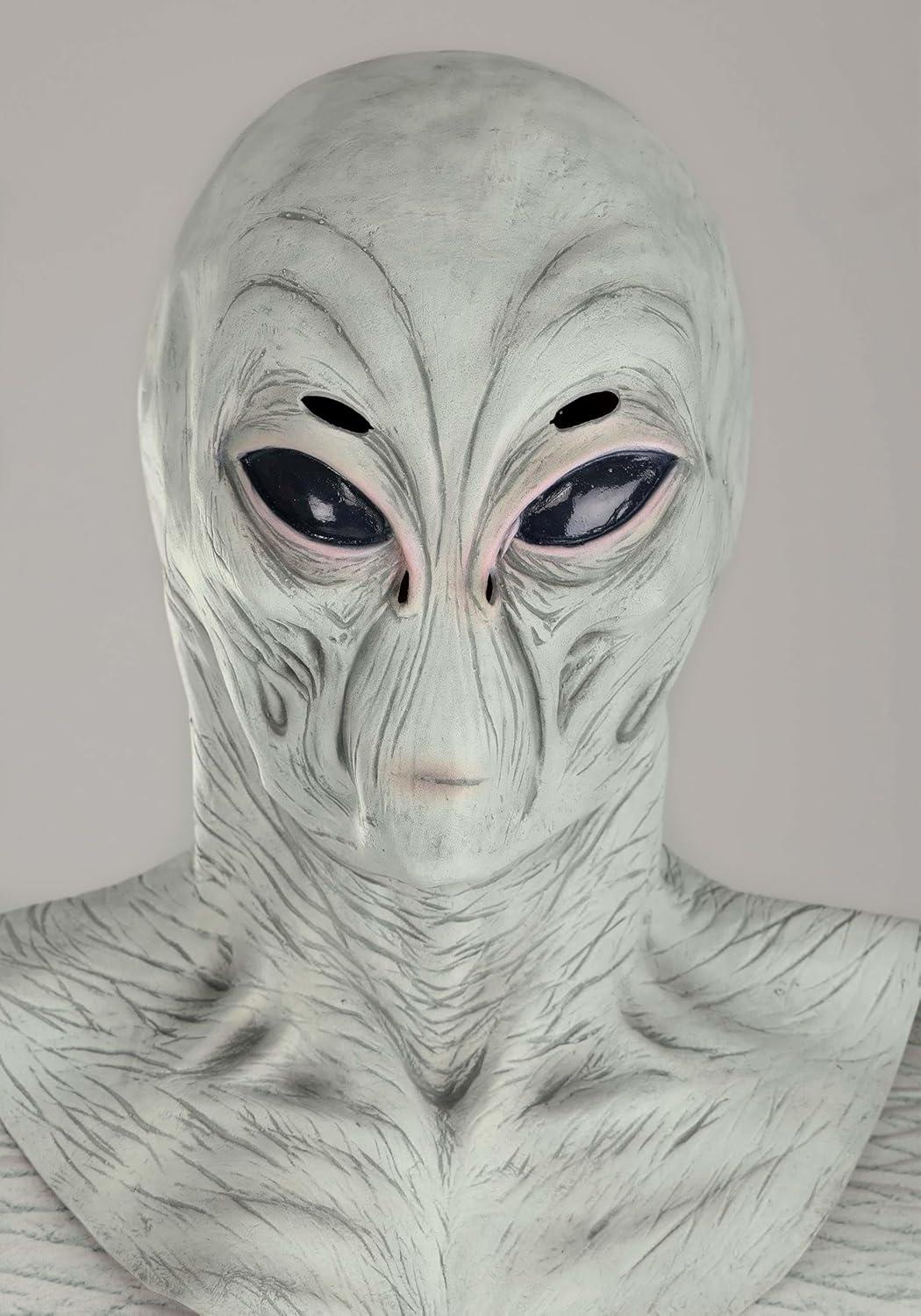 imageAdult Alien Costume Mens Roswell Alien Jumpsuit with Grey Extraterrestrial Mask Gloves ampamp Shoe Covers for Humans