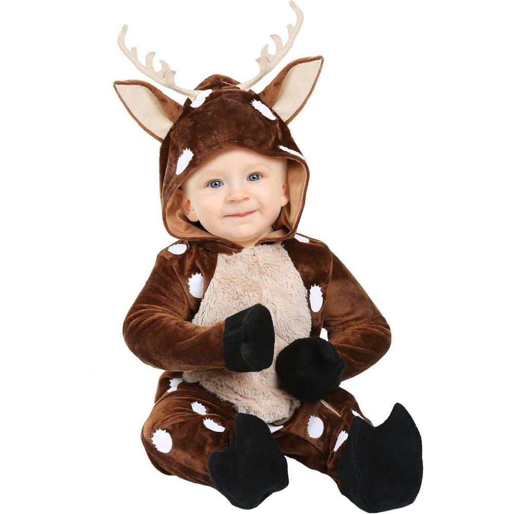 imageAdorable Fawn Baby Deer Costume Infant ampamp Newborn Onesie Outfit Cuddly and Cute Halloween Costume