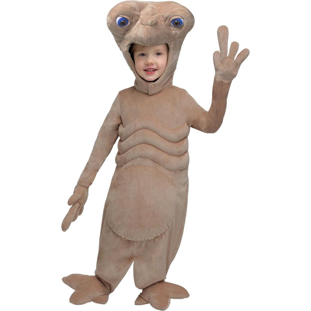 imageET Kids The ExtraTerrestrial Plush Costume Unisex Cute Alien Halloween Outfit for Toddler boys and girls
