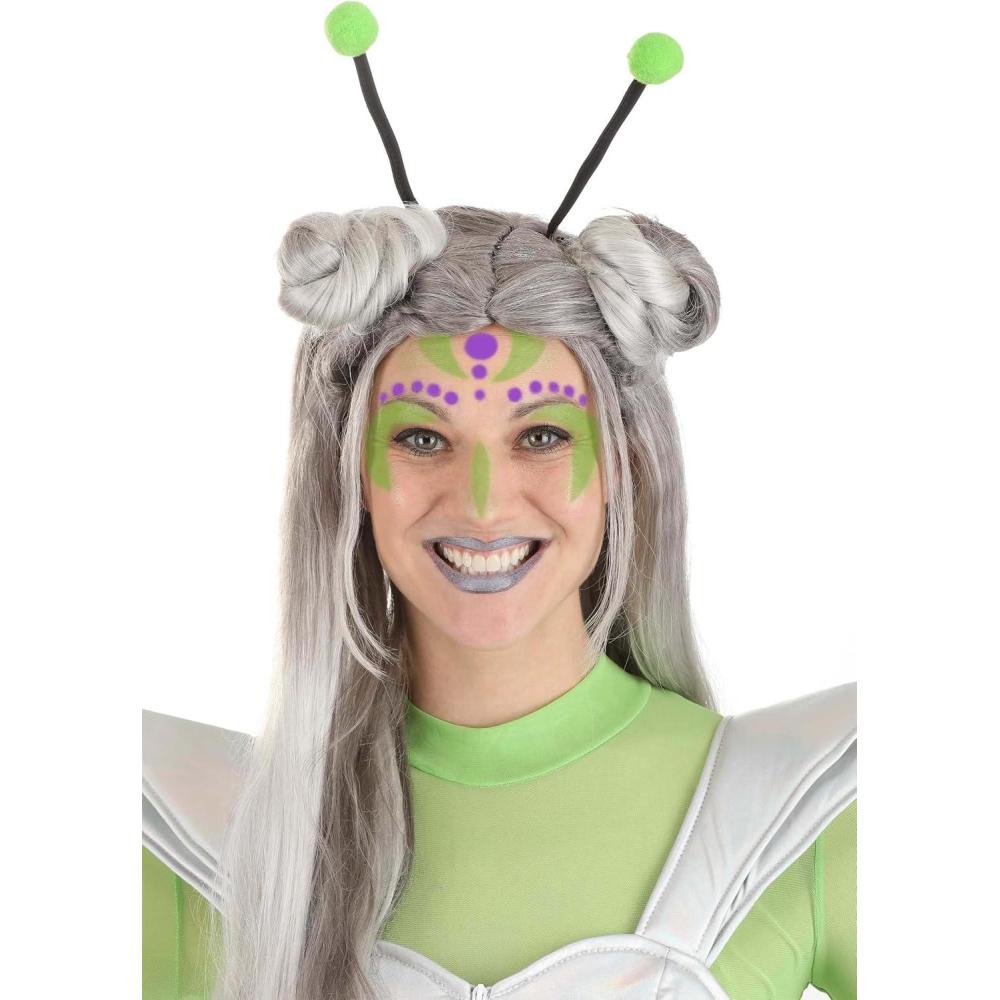 imageFun Costumes Alien Makeup Kit 4 Color Tray Design PencilStencilCrayon Applicator ToolMulticolored