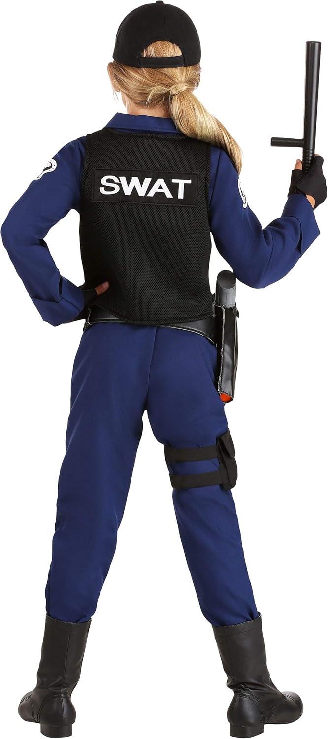 imageSWAT Team Girl Costume Jumpsuit Vest Hat Holster Gloves