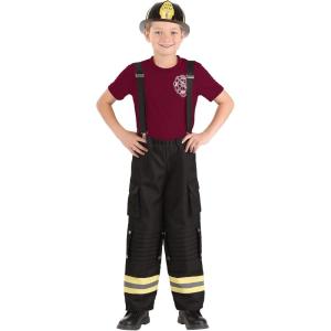 Costume Fire Captain for Kids with Shirt, Pants, Suspenders and Helmet