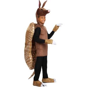 Kid’s Armadillo Costume with Tunic, Shell, Headpiece, Hand and Foot Covers for Halloween, Party or Animal Dress Up