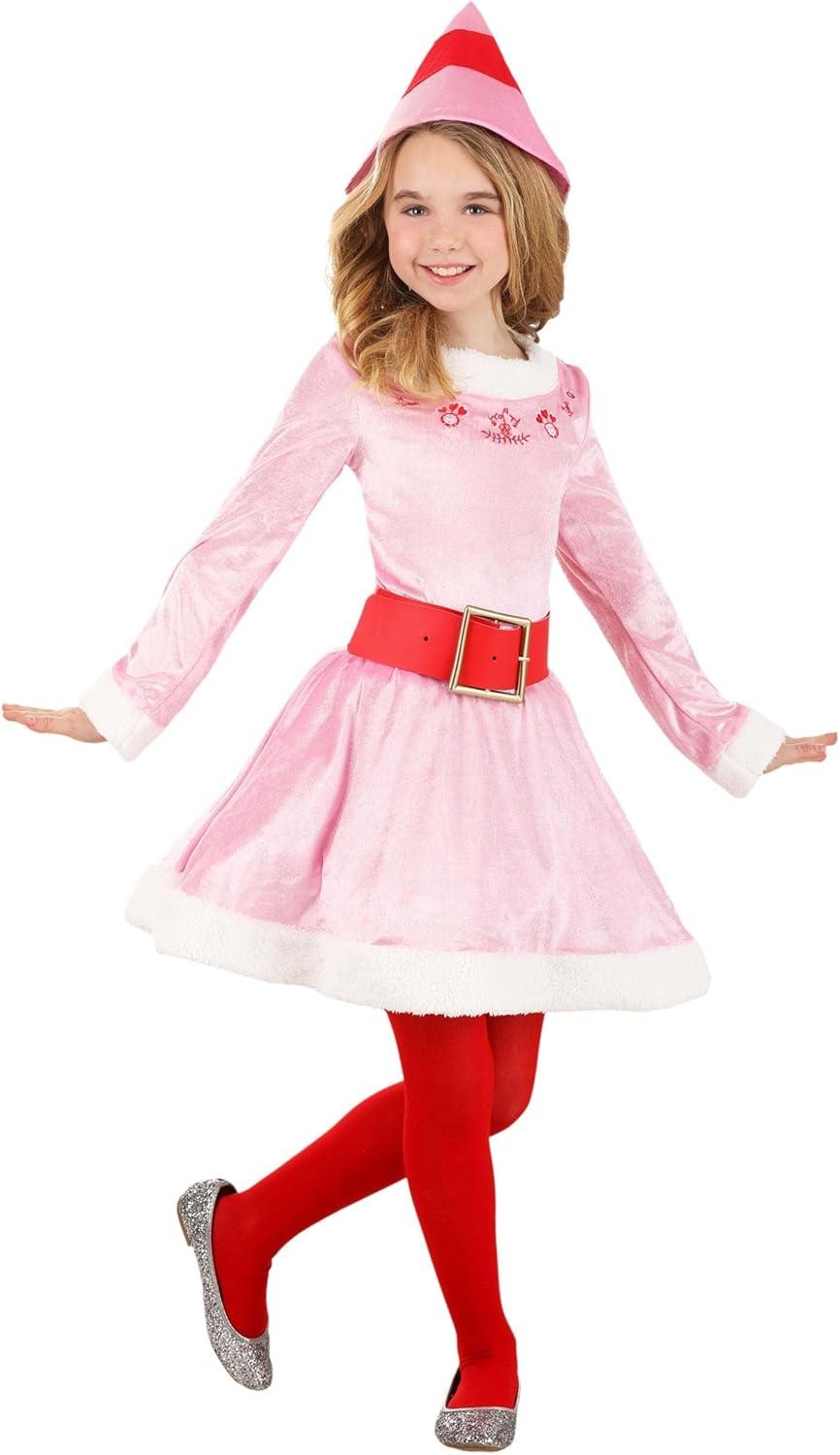 image:imageGirls Jovie Elf Costume Dress 3 Pc Holiday Christmas Elf Costume with Hat amp Belt Kids Elf Movie Jovie Dress