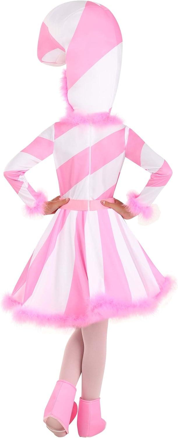 image:imagePink Candy Cane Dress Girls Costume Dress Hood Shoe Covers