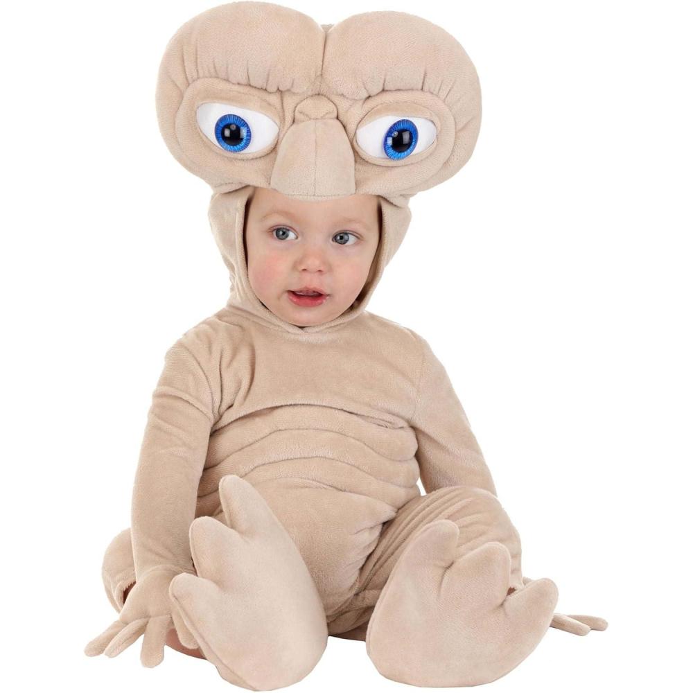 image:imageInfant ET Halloween Costume  Baby ET Costume Outfit with Hooded Jumpsuit with Attached Mitt and Booties