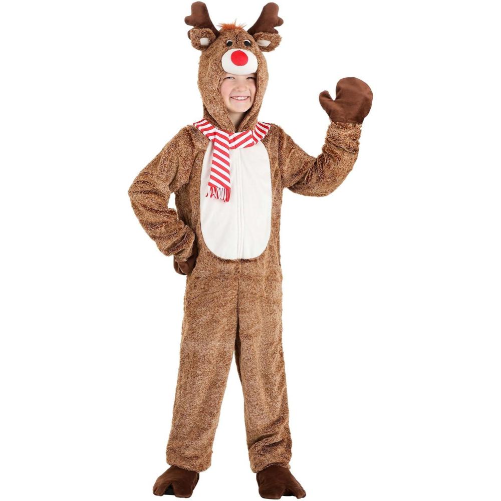 image:imageKids Plush Reindeer Costume Hood Hoof Covers Christmas Costumes Santa Holiday Helper