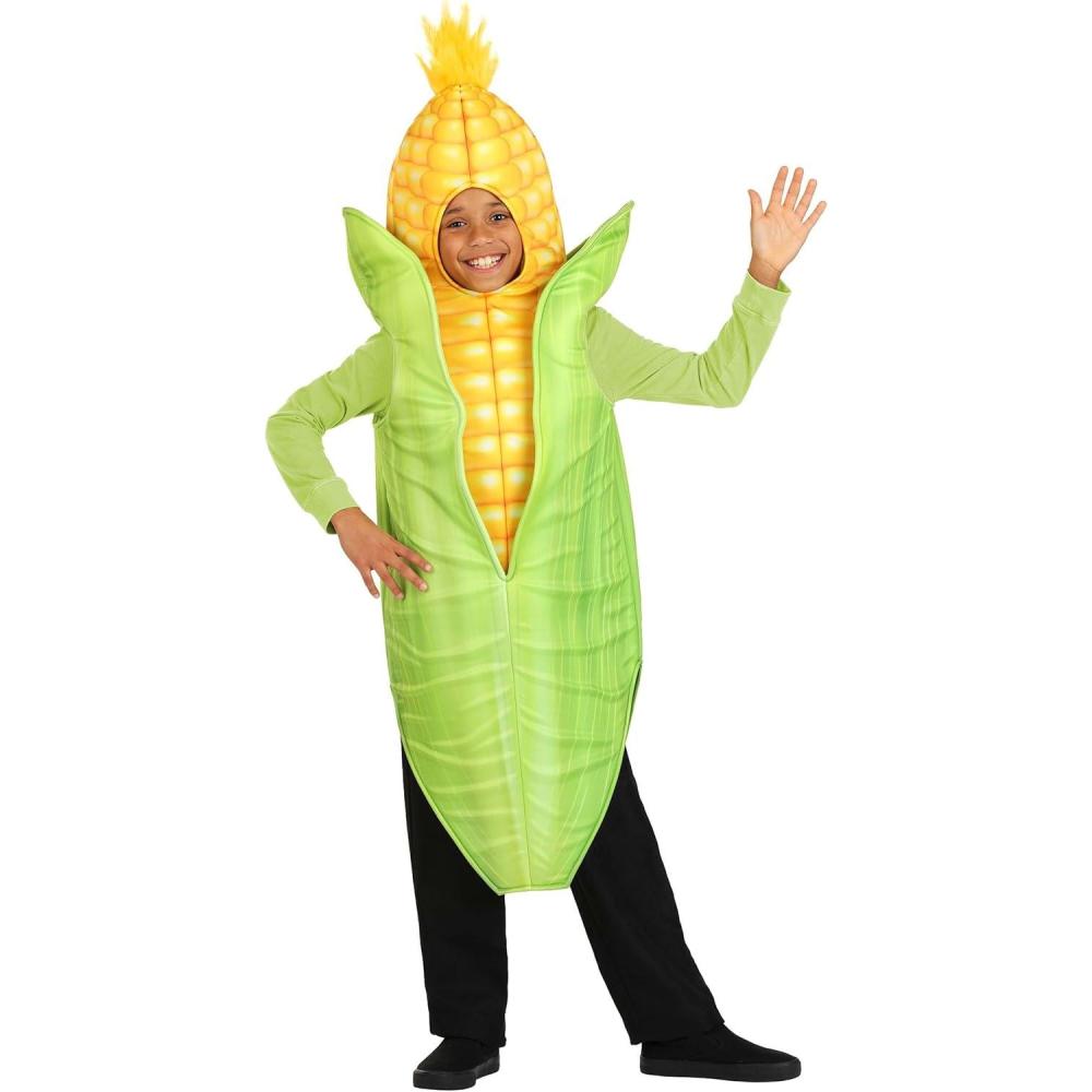 image:imageQuirky Corn on the Cob Kids Costume Funny Food Tunic Outfit One Piece Halloween Party Wear