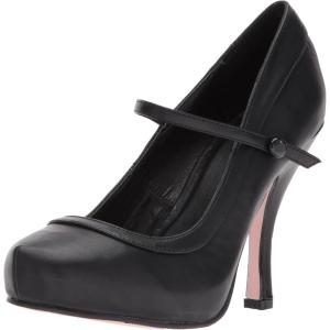 Ellie Shoes Women’s 423-Babydoll Maryjane Platform Pump(Black Polyurethane)