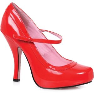 Ellie Shoes Women’s 423-Babydoll Maryjane Platform Pump(Red)