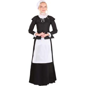 Fun Costumes Thankful Pilgrim Costume for Girls – Shirt, Skirt with Apron, and Bonnet
