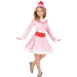 Girl’s Jovie Elf Costume Dress – 3 Pc Holiday Christmas Elf Costume with Hat & Belt – Kids Elf Movie Jovie Dress