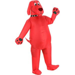 Inflatable Adult Clifford the Big Red Dog Costume, Fully Enclosed with Attached Fan, Officially Licensed