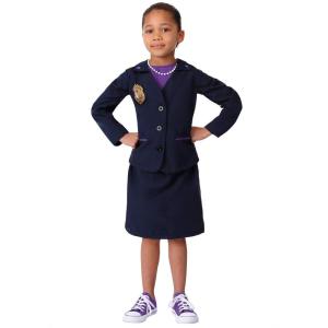 Odd Squad Girls Ms. O Costume – Suit Jacket, Purple Lining, Shirt Front, and Tie