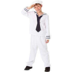Sailor Costume for Kids |Halloween Uniform | Shirt, Pants, Neck Tie, and Hat(Bundle W/ White Gloves)