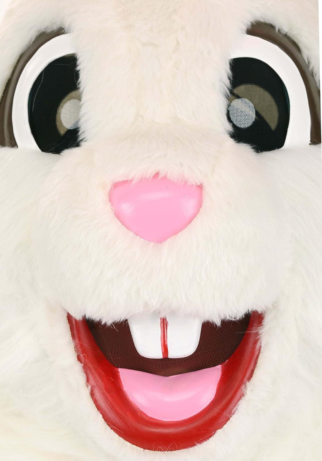 image:imageAdult Easter Bunny Mascot Costume Plush White Rabbit Suit with Fluffy Tail Mitts amp FullHead Mask for Holiday CelebrationsCostume