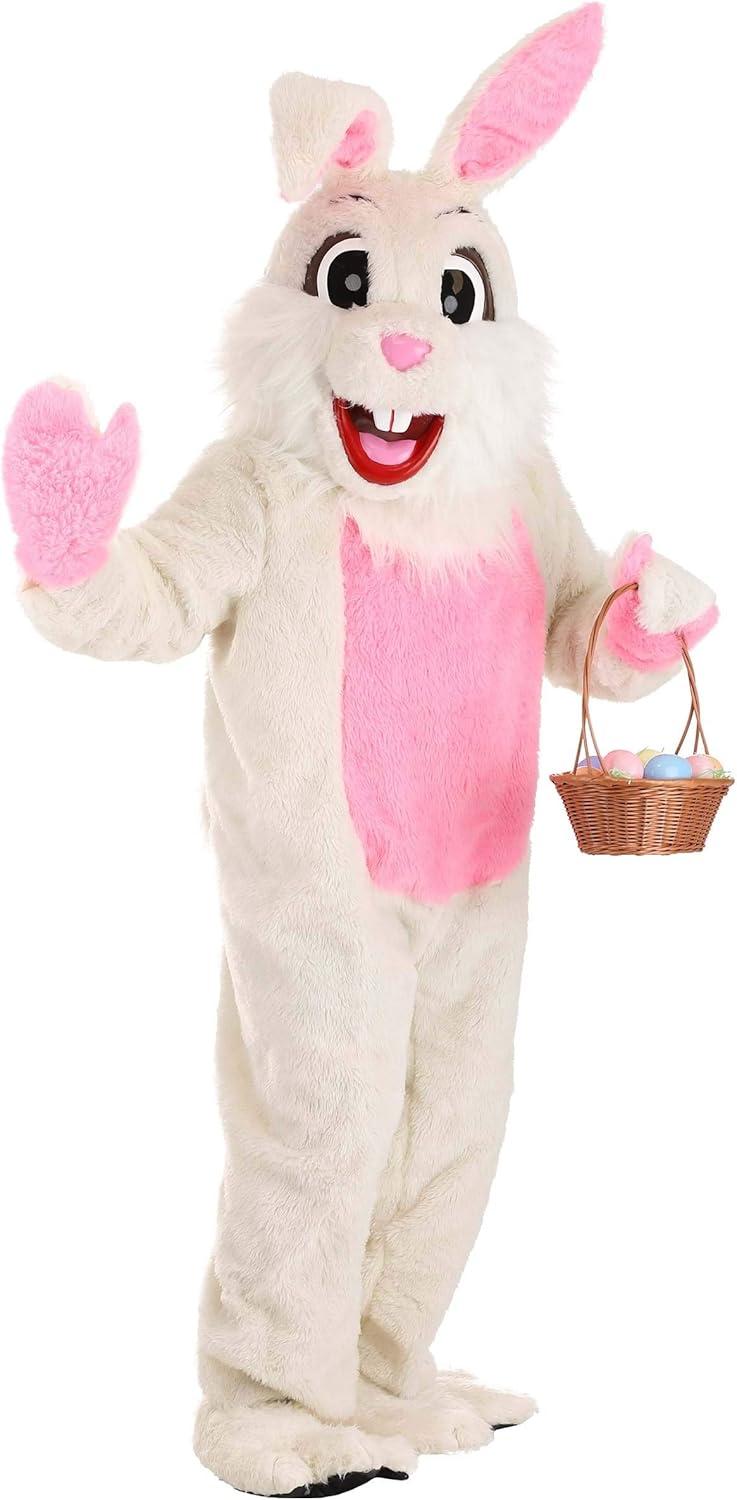 image:imageAdult Easter Bunny Mascot Costume Plush White Rabbit Suit with Fluffy Tail Mitts amp FullHead Mask for Holiday CelebrationsCostume