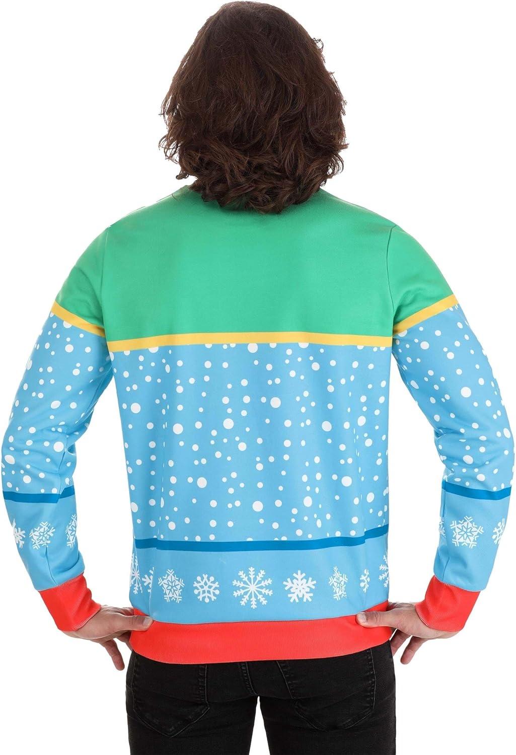 image:imageAdult Sesame Street Christmas Sweatshirt with AllOver Printed GraphicsBlue