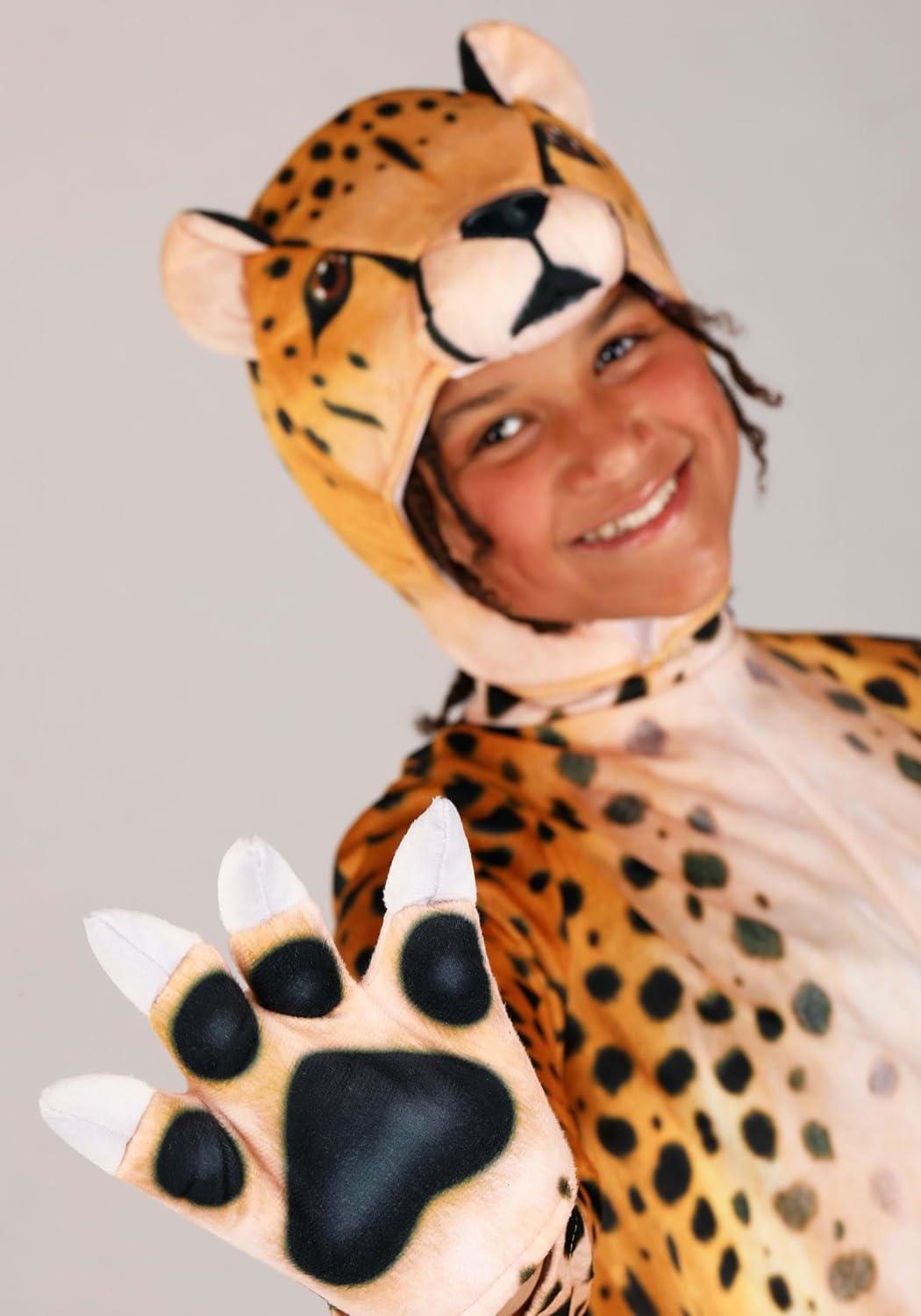 image:imageCheerful Cheetah Costume for Kids Plush Cheetah Jumpsuit