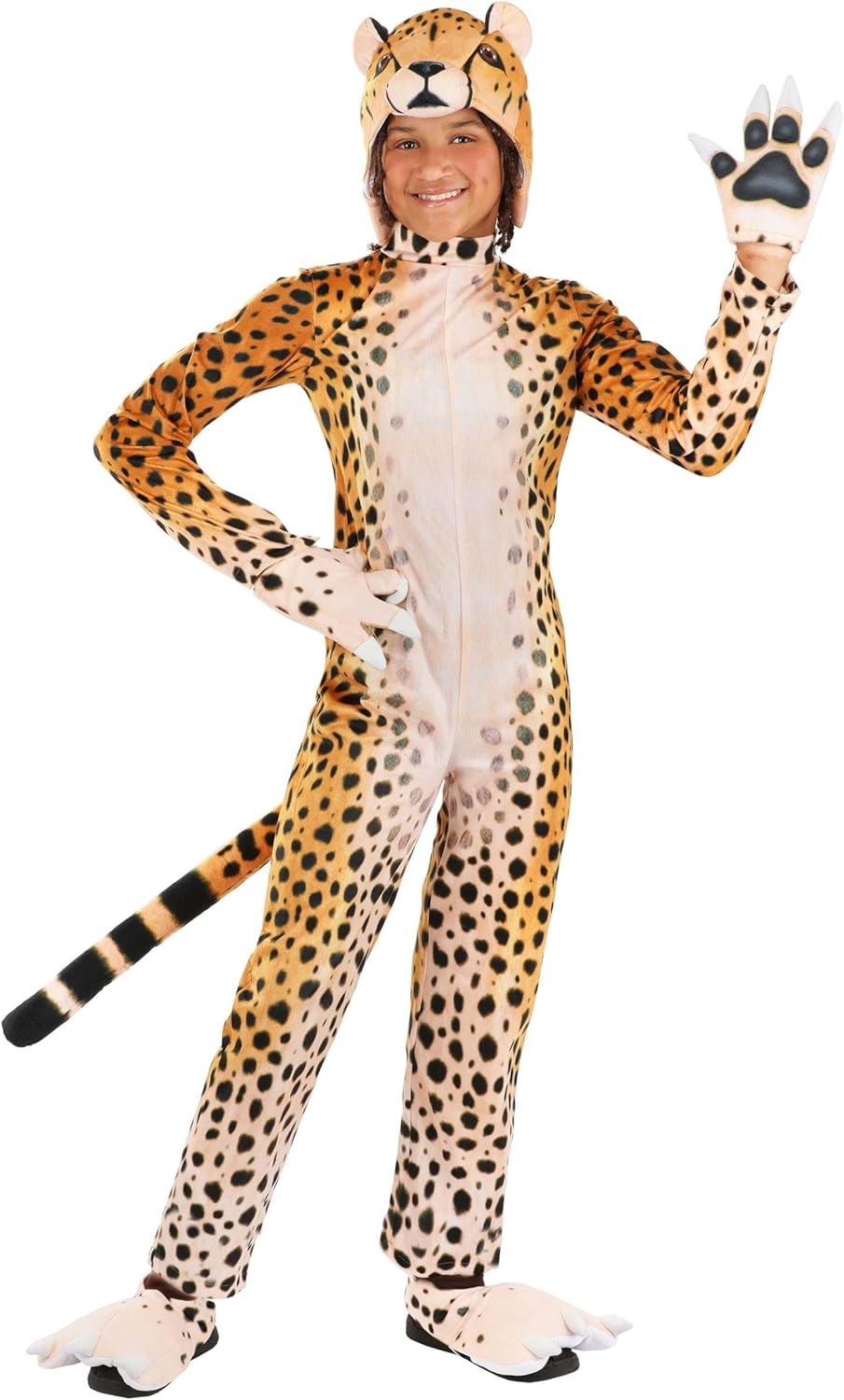 image:imageCheerful Cheetah Costume for Kids Plush Cheetah Jumpsuit