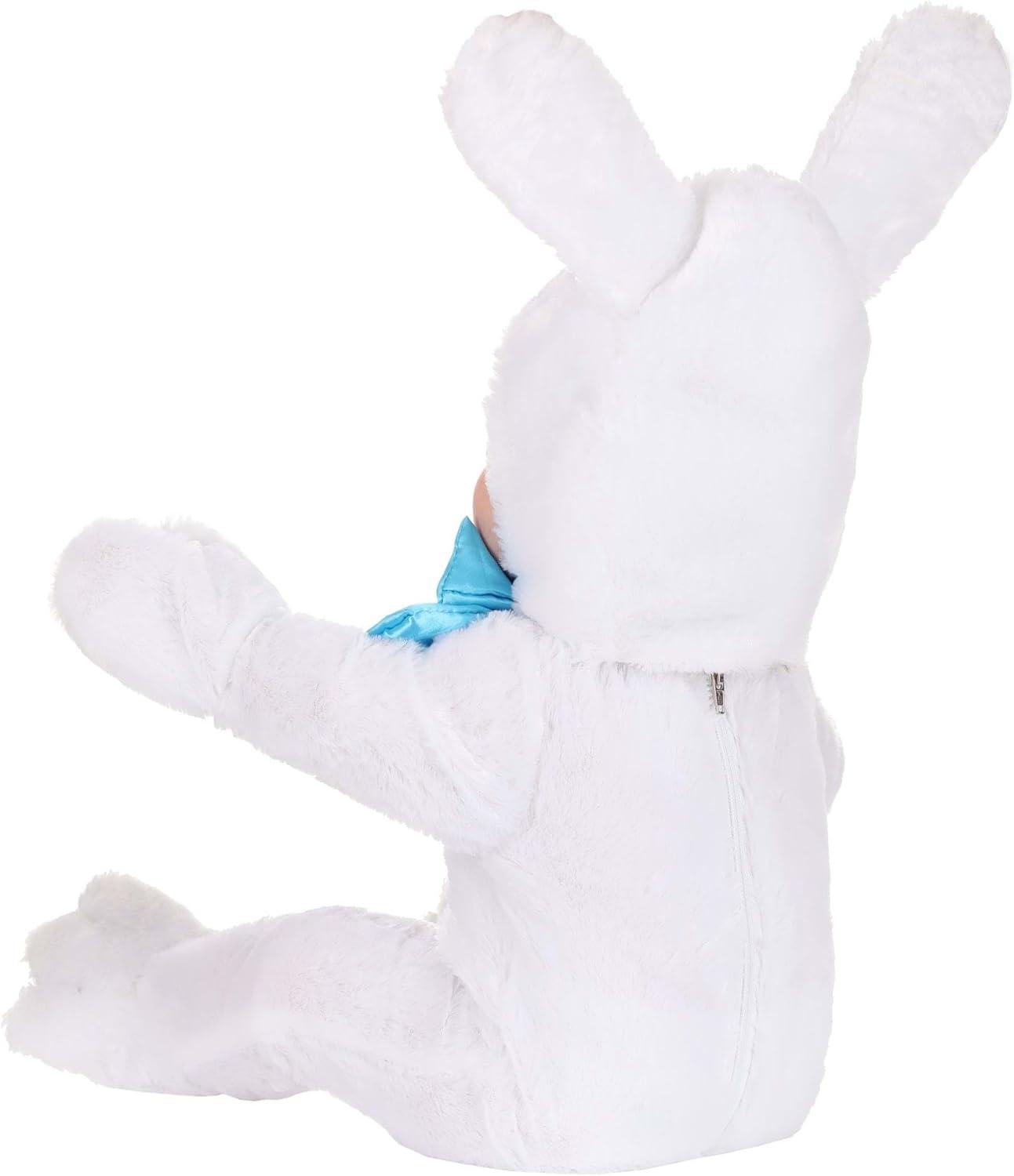 image:imageEaster Bunny Baby Costume Unisex White Rabbit Jumpsuit with Hooded Ears for Infants Baby Easter Bunny OutfitWhite Pastel