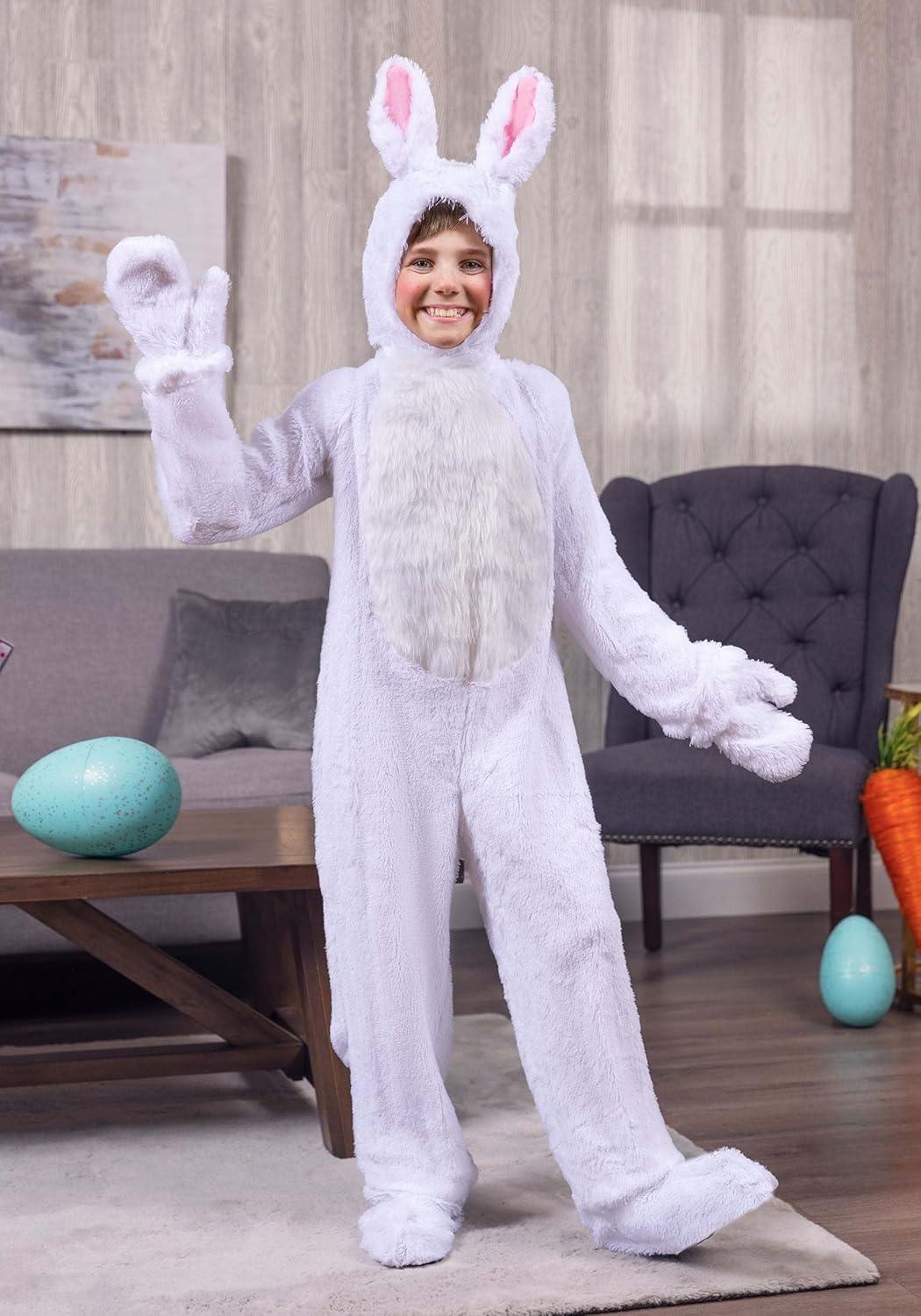 image:imageEnchanting Bunny Adventure Kids Costume Faux Fur Jumpsuit Ears Tail amp MoreBundle W Makeup Kit