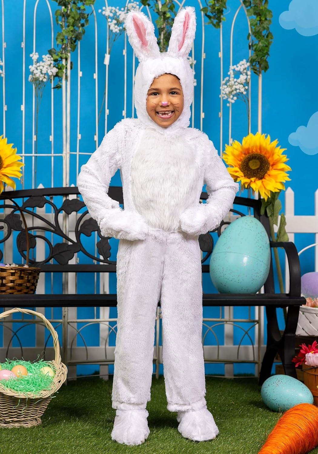 image:imageEnchanting Bunny Adventure Kids Costume Faux Fur Jumpsuit Ears Tail amp MoreBundle W Makeup Kit