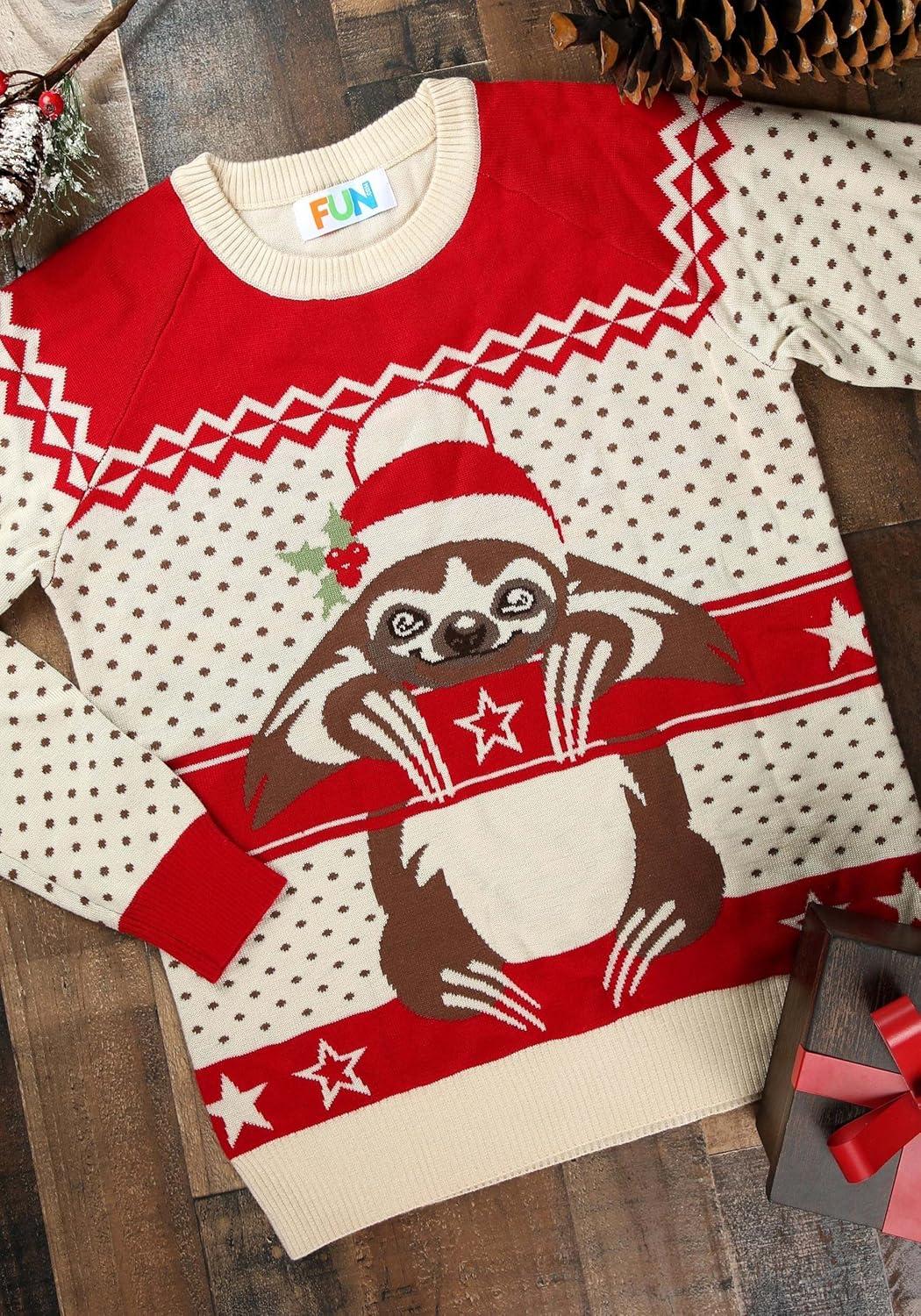 image:imageFun Costumes Adult Sloth Ugly Christmas SweaterWhite