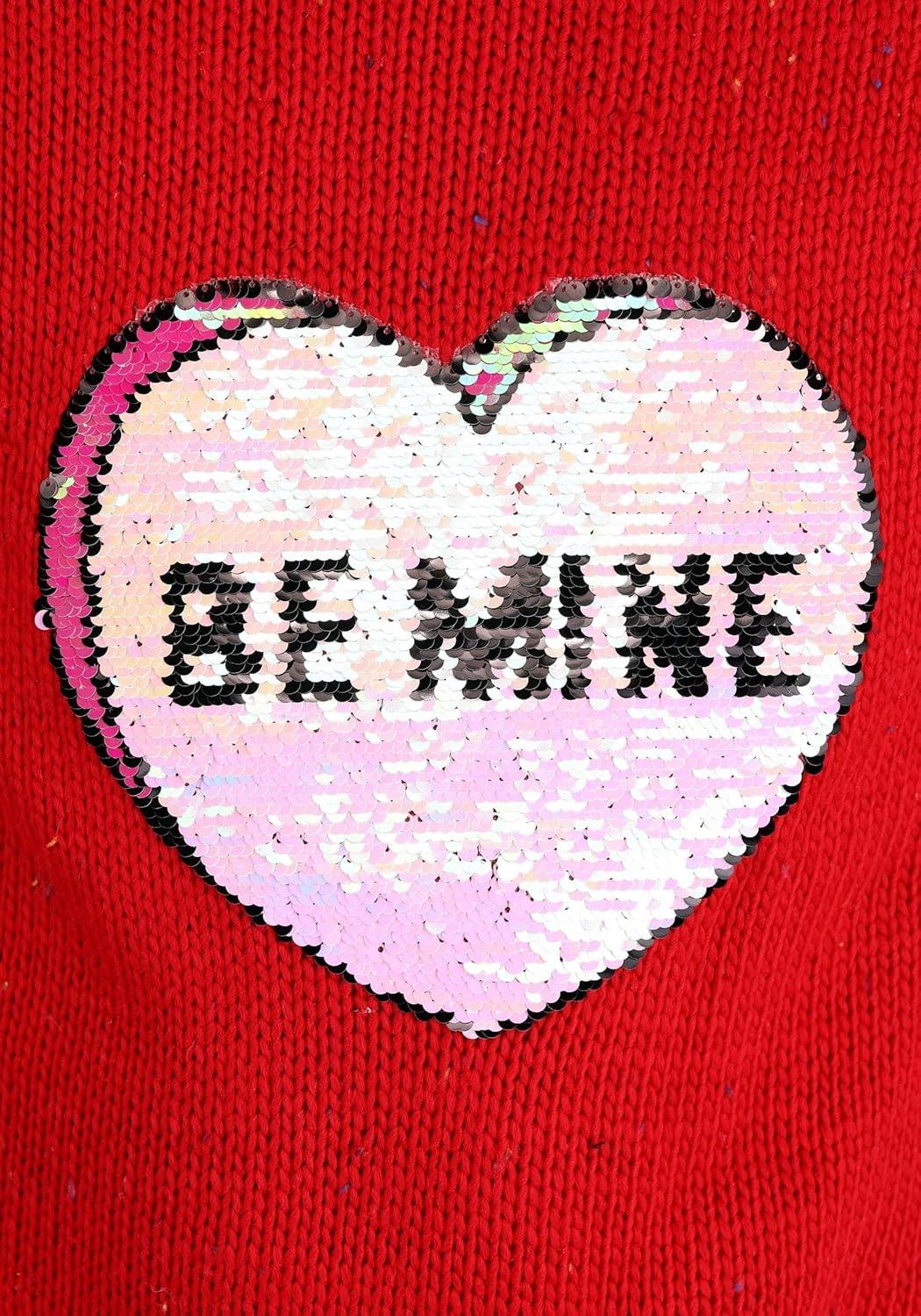 image:imageFun Costumes Be Mine Candy Hearts Valentines Day Sweater for Adults Womens Soft amp Cute VDay Holiday Crewneck Sweaters XS Red