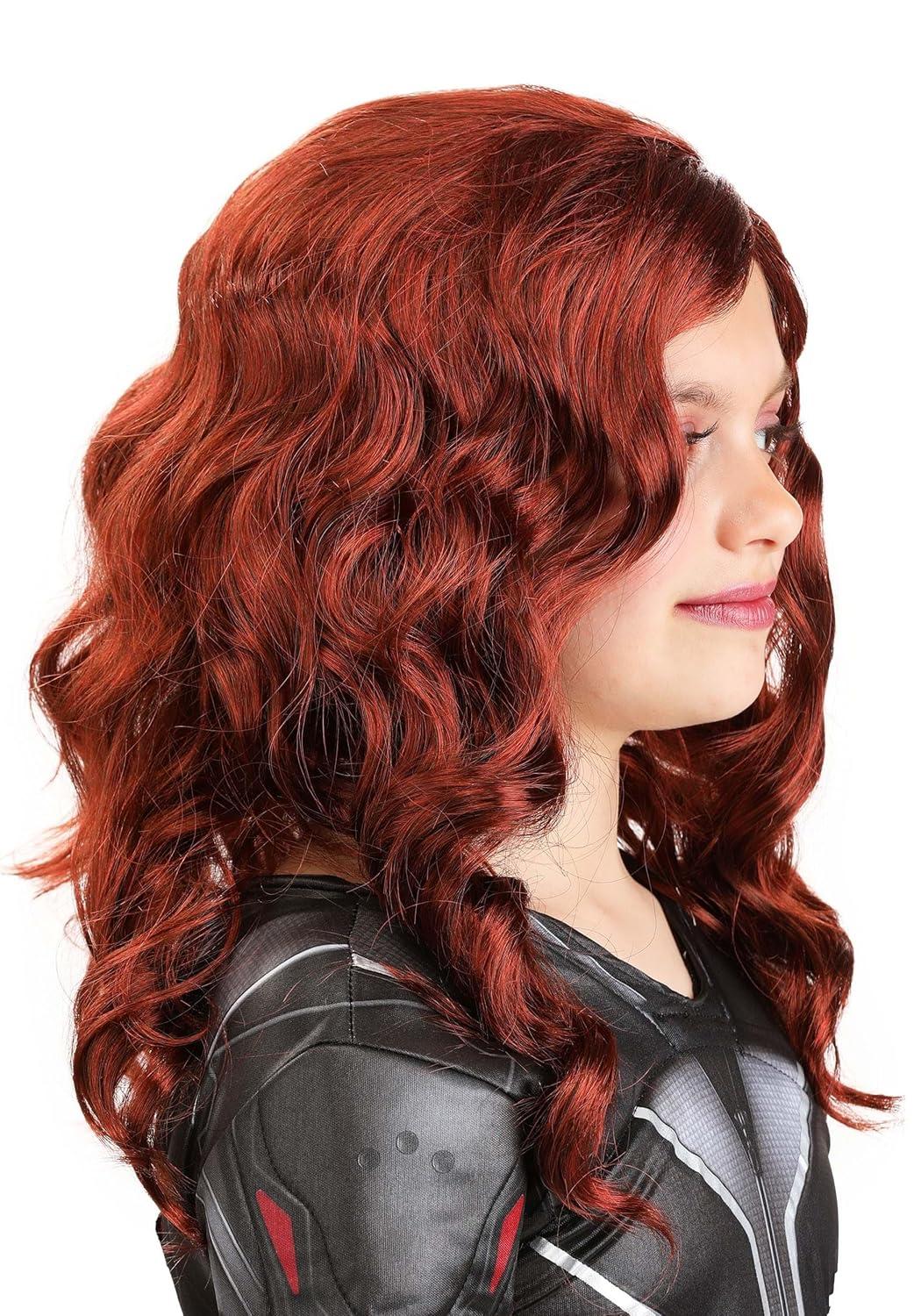 image:imageJazwares Marvel Girls Black Widow Auburn Costume Wig Agent Romanoff Phase 1 wLong Curls