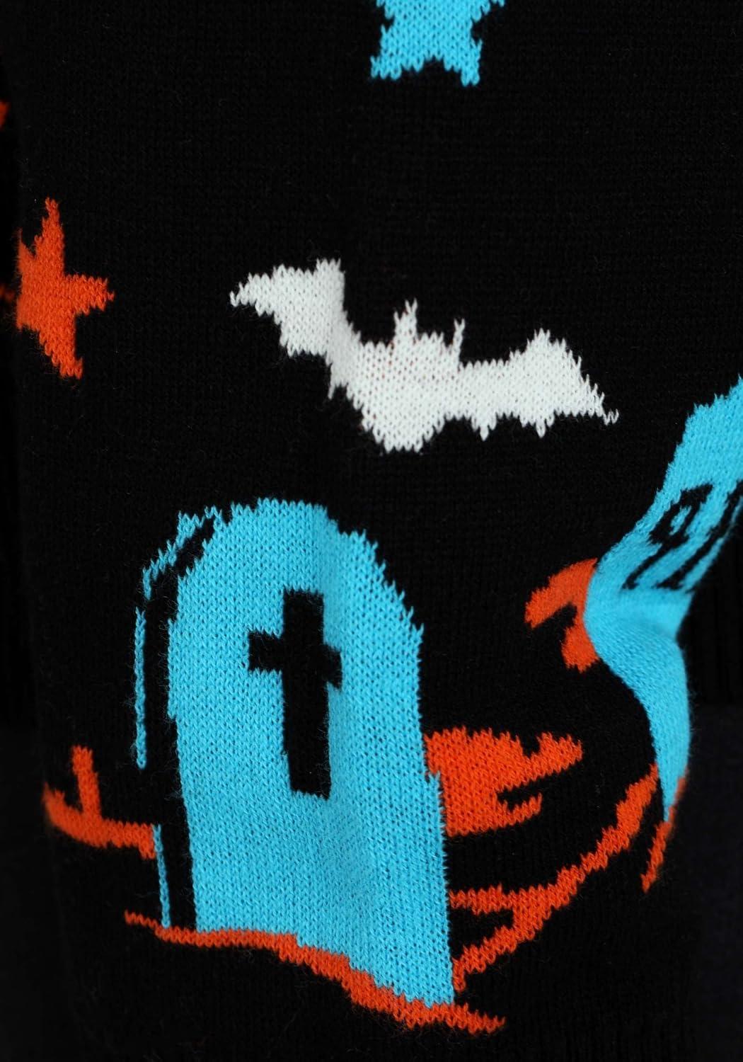 image:imageNeon Ghost Halloween Sweater Knit Top with Ghost GraphicBlack