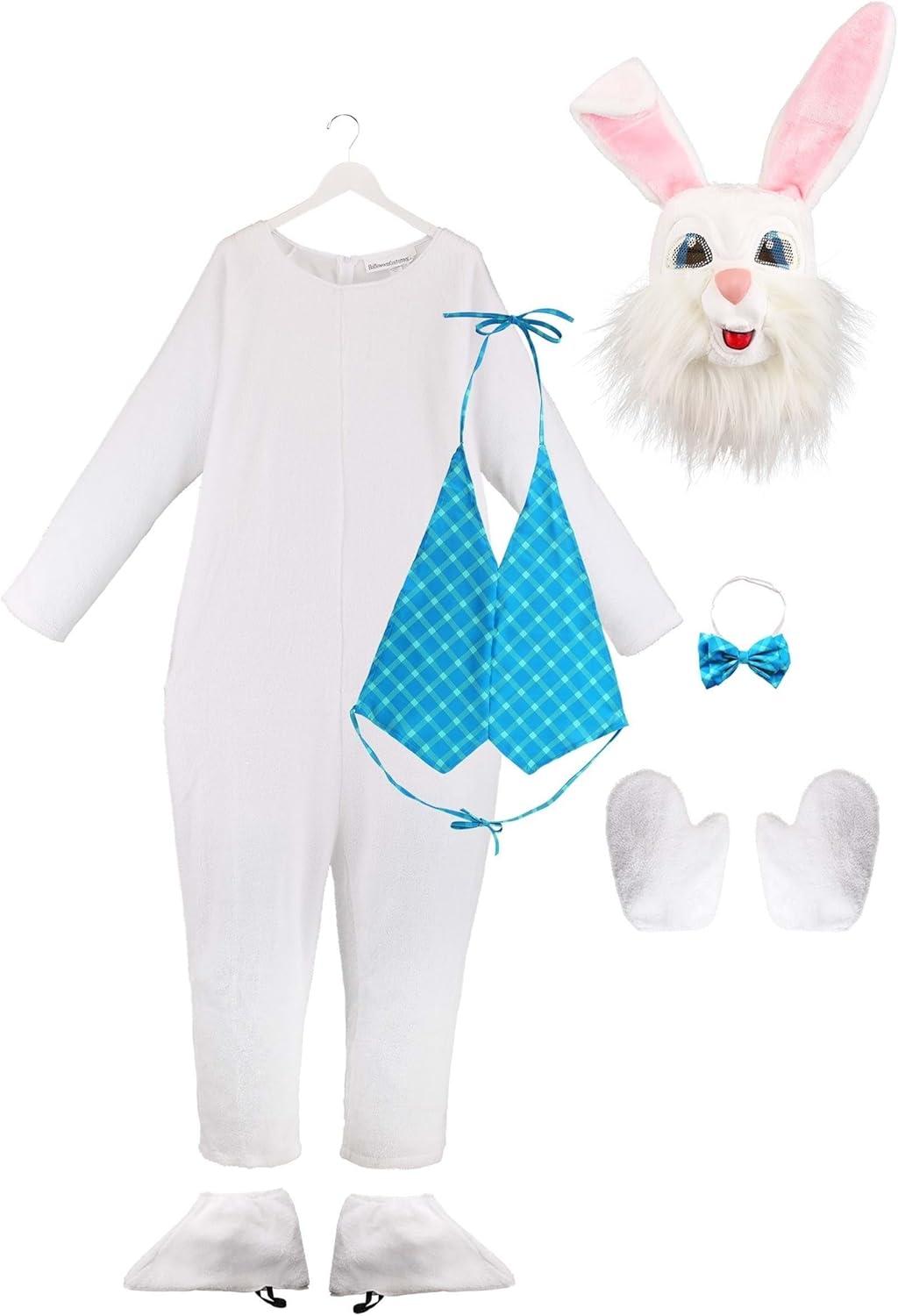 image:imagePlus Size Big amp Tall Adult Easter Bunny Costume 6 Pc Bunny Mascot Suit Mask Vest Bow Tie Shoe Covers amp Gloves