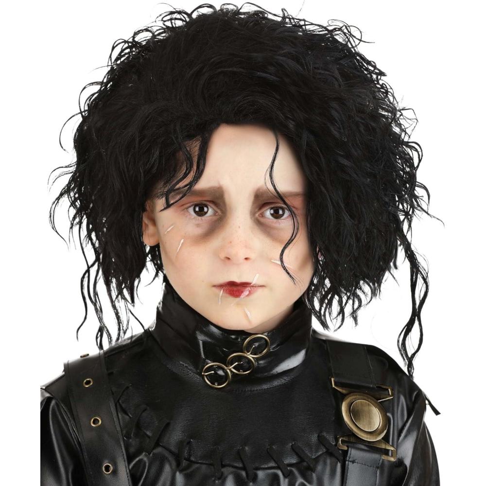 image:imageKids Edward Scissorhands Wig Synthetic Hair Wig with Elastic Cap Styled in Loose Waves Officially Licensed