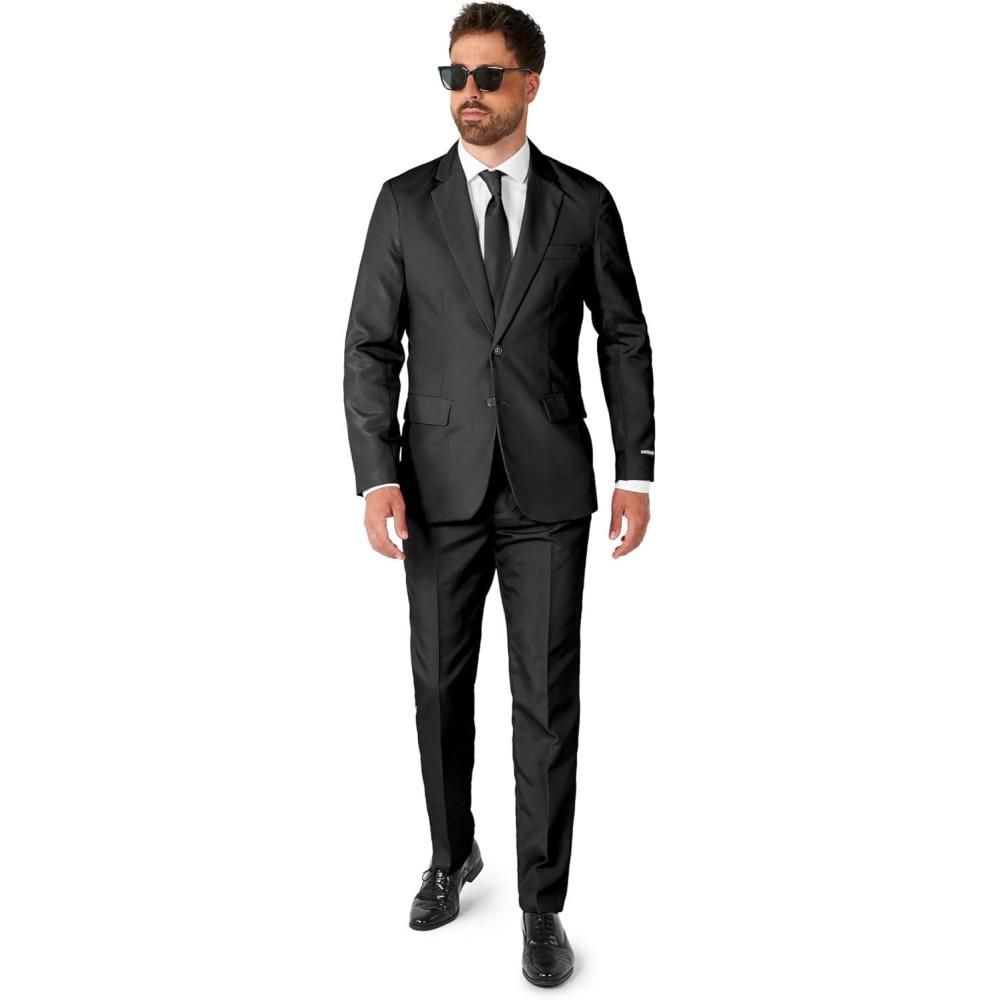 image:imageSuitmeister Mens Party Costumes  Slim Fit Solid Color Suit for Leisure  Halloween Parties and Party WearSolid Black