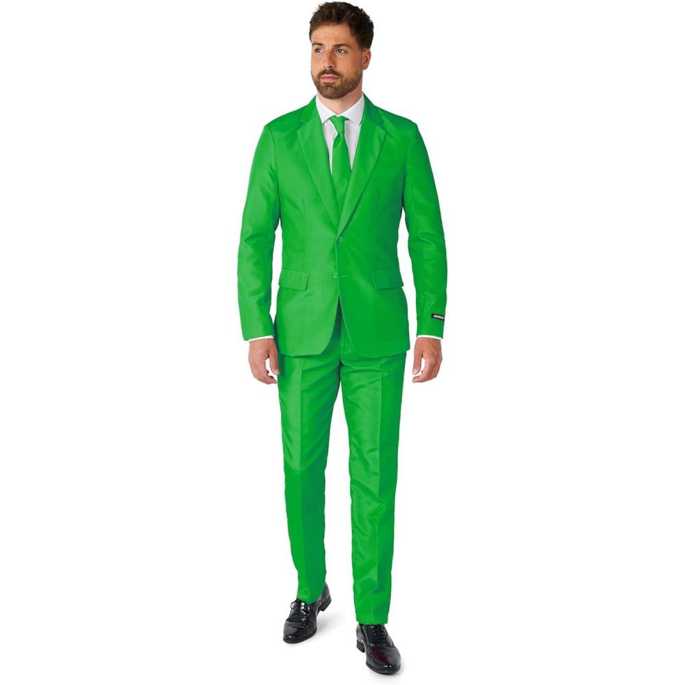 image:imageSuitmeister Mens Party Costumes  Slim Fit Solid Color Suit for Leisure  Halloween Parties and Party WearSolid Green