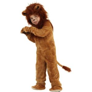 Deluxe Kids Lion Costume Unisex, Brown Mane Cute Cat Safari Halloween Animal Outfit(Costume)