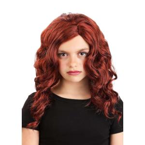Jazwares Marvel Girl’s Black Widow Auburn Costume Wig – Agent Romanoff Phase 1 w/Long Curls