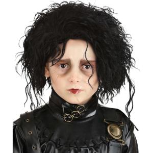 Kid’s Edward Scissorhands Wig – Synthetic Hair Wig with Elastic Cap, Styled in Loose Waves, Officially Licensed